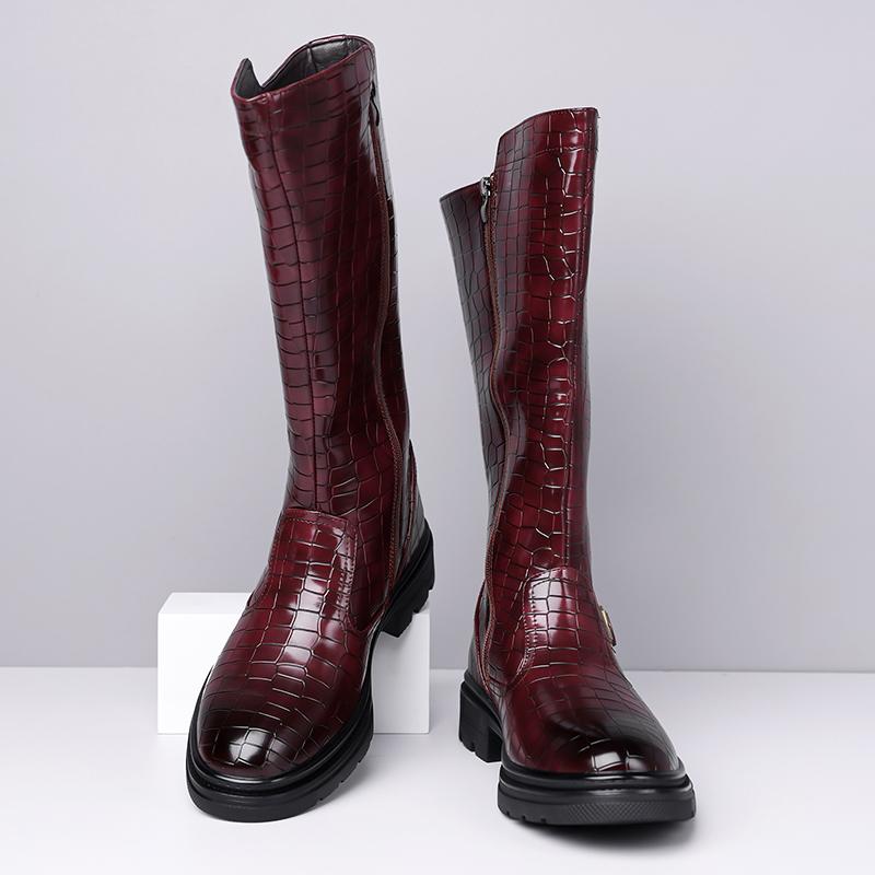 Men’s Motorcycle Boots Western Boots Black Jockey Boots Casual Brown Street Style Cool High Boots Plus Size