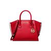 Avril Letter Logo Solid Color Commuter Style Leather Shoulder Crossbody Tote Bag Small Women Handbags Bright-Red 35F1G4VM2L-BRIGHT-RED