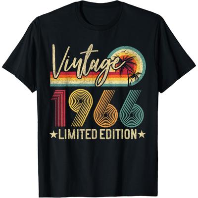 Edycja Limitowana 1966 Prezent na 60. Urodziny 60 Lat Vintage Koszulki Czysta Bawełna Koszulka z Krótkim Rękawem Unisex Luźna Odzież