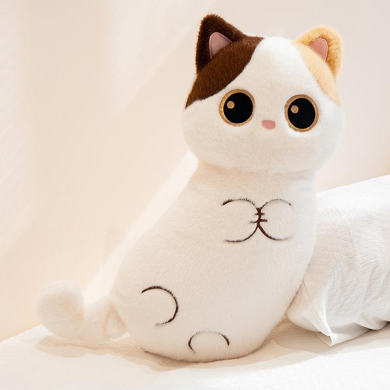 Three Colors Kawaii Cat Plush Toy Soft Stuffed Animal Black Cat Pillow Birthday Gift for Girlfriend Women Home Room Decor
