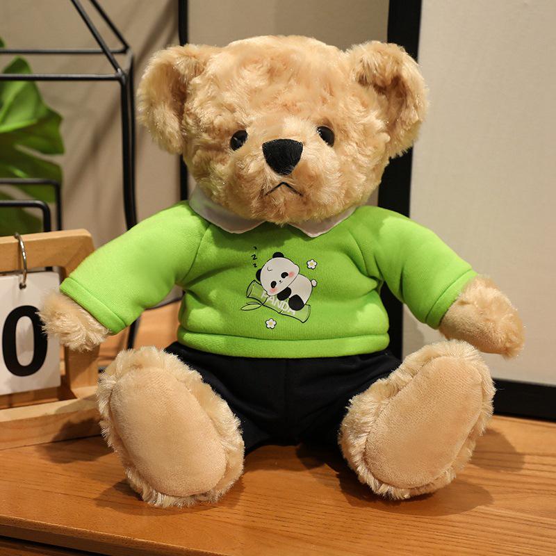 Trendy Plush Teddy Bear in Hoodie: Formal Wear Cloth Doll Ornament