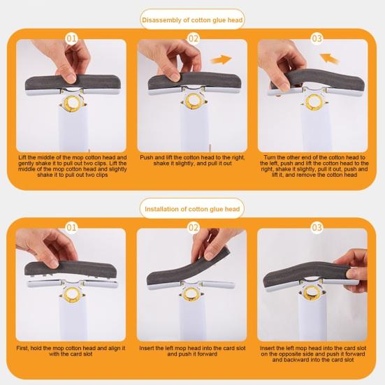 Mini Mop Efficient Easy-to-Use Portable Foldable Hand Squeeze Cleaning Mop for Home Bathroom Kitchen