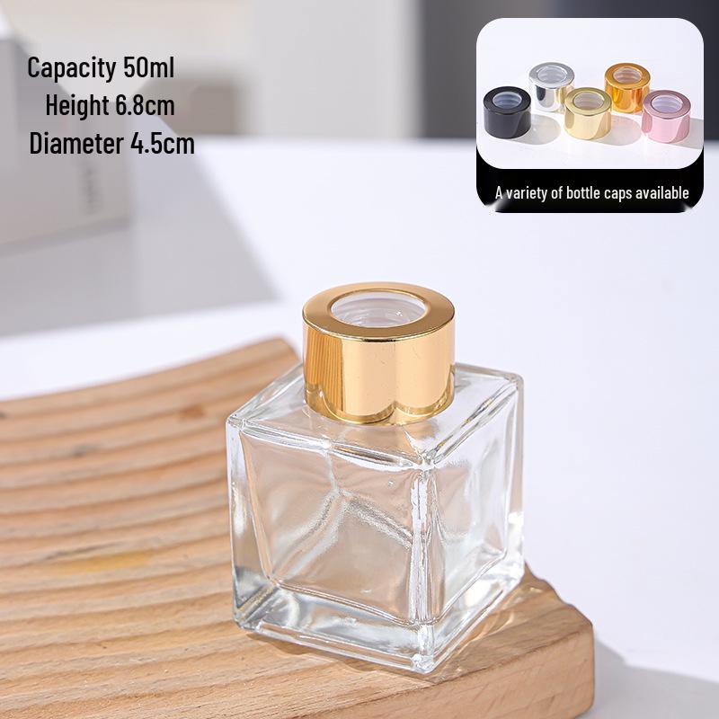 Flameless Rattan Car & Home Square Aroma Diffuser Bottle - Essential Oil Glass Bottle Ornament