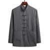 Men's Tang Suit Ice Silk Set - Long-Sleeve Chinese Tai Chi Hanfu for Spring/Summer