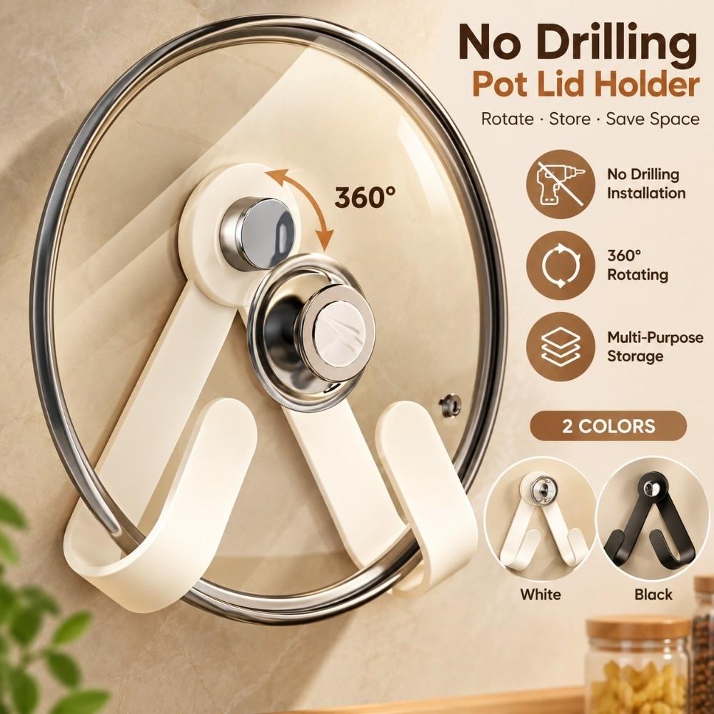 Adjustable Wall Mounted Pot Lid Rack Heavy Duty Pot Lid Holder Kitchen Storage Rack Home Use