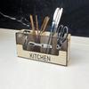 Scatola porta coltelli e forchette in legno stile europeo Scaffale per utensili da cucina Scatola porta coltelli, forchette, cucchiai e bacchette stile occidentale