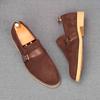 Fashion New Men's Suede Leather Slip On Shoes Male Luxury Designer Monk Strap Loafers Wdding Prom Homecoming Footwear Zapatos Hombre