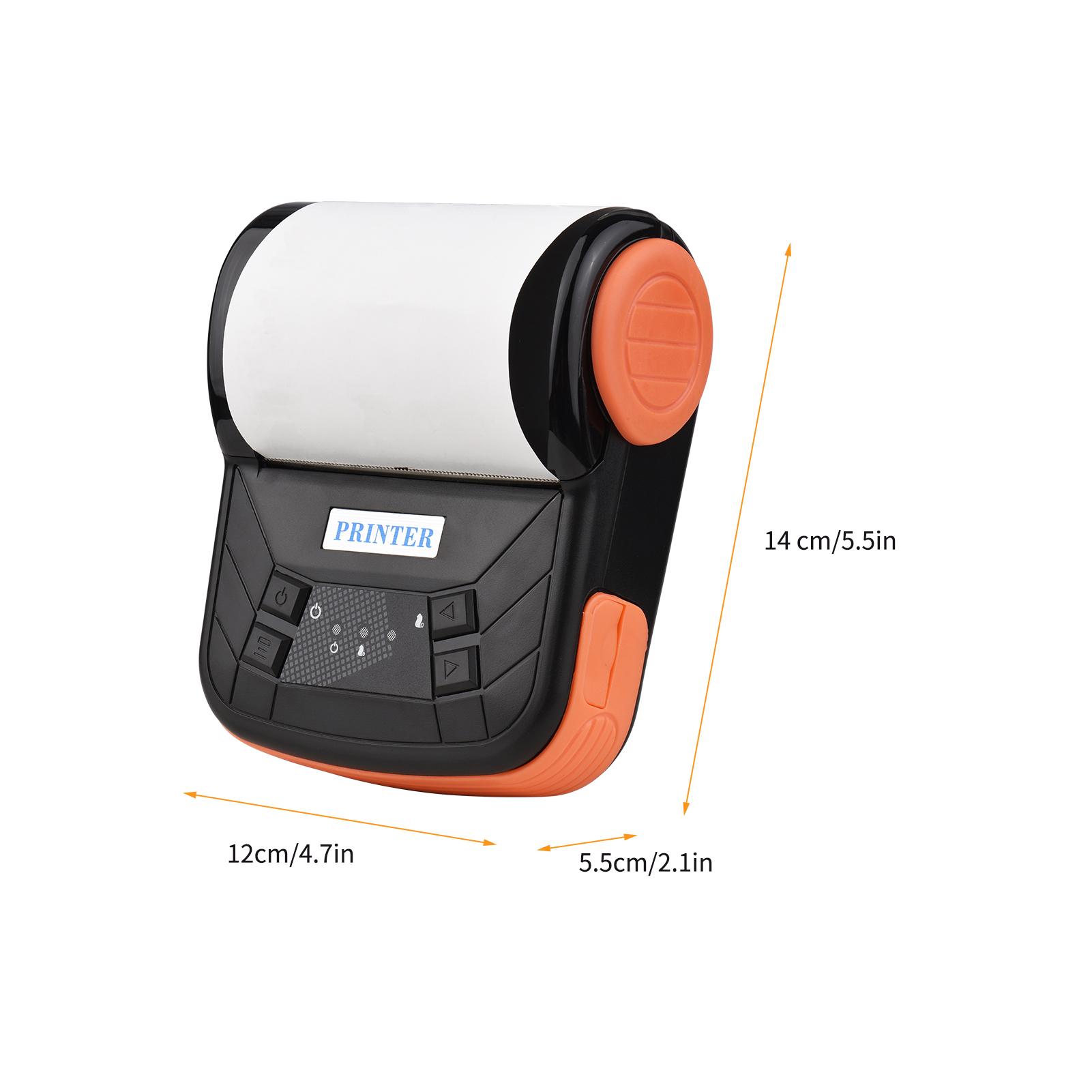 

Portable 80mm Receipt Thermal Printer Wireless Mobile Bill Printer for System ESC POS Print NaCommand for Restaurant Retail Store Orange