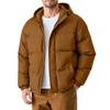 Men's Oversized Casual Down Jacket With Long Sleeves And Hood