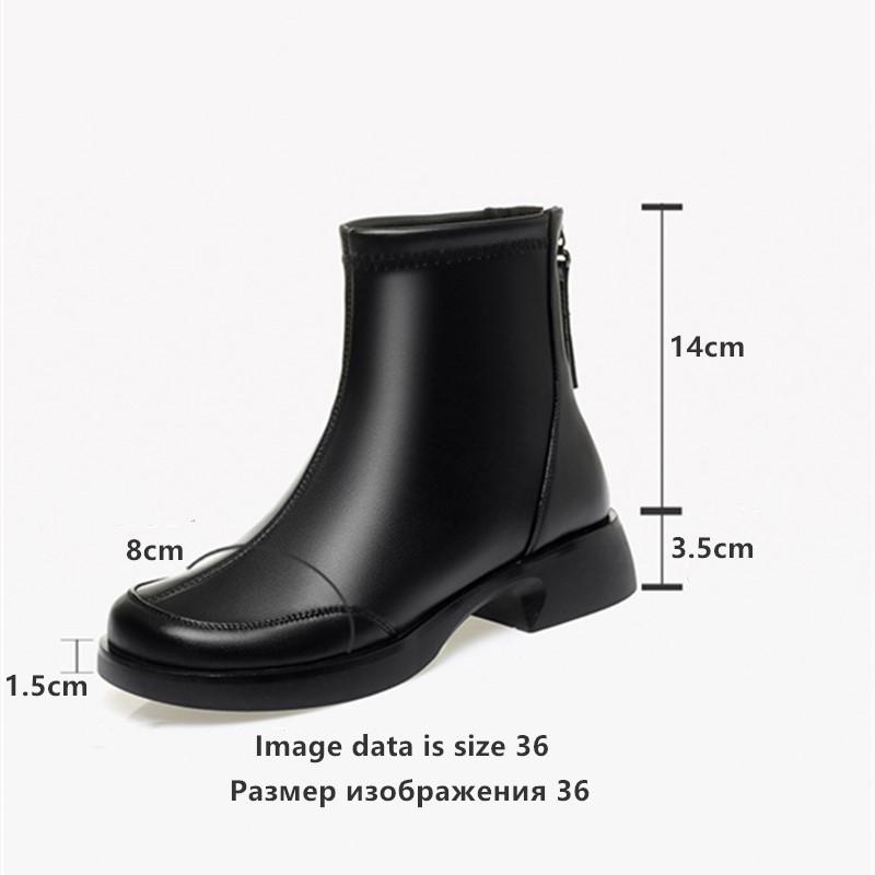Mom Boots Genuine Leather  New Autumn Winter Non Slip Women Ankle Boots Rear Zipper Rider Boots Women