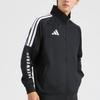 adidas Stand Collar Zip Long Sleeve Jacket Striped Breathable Straight Leg Pants Casual Sports Suit Unisex Suit TR30JR1TK-BW+TR30PR1TK-BW