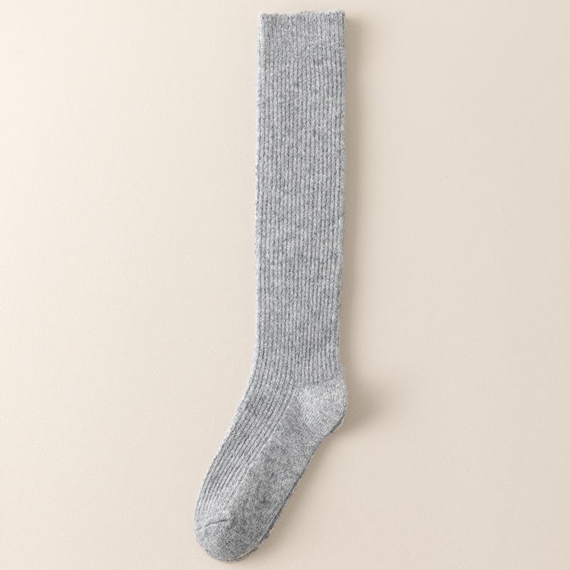 Wool Calf Socks for Women In Autumn and Winter, Fleece High Thigh-high Stockings, Solid Color Versatile Socks, Warm Socks for Autumn and Winter
