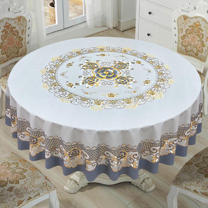 

Скатерть из ПВХ класса люкс высшего качества: Водонепроницаемый, маслостойкий и устойчивый к ожогам, новый китайский стиль для круглых столов As specified