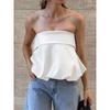European and American Tube Top Top Women Summer Fashion Back Lace-up Design Sense Vest White Casual 2025 New