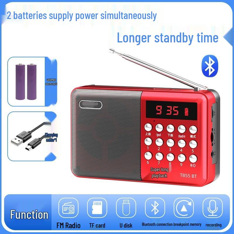 Jinzheng 875 Bluetooth Portable MP3 Player with Card Slot and High Volume for Elderly