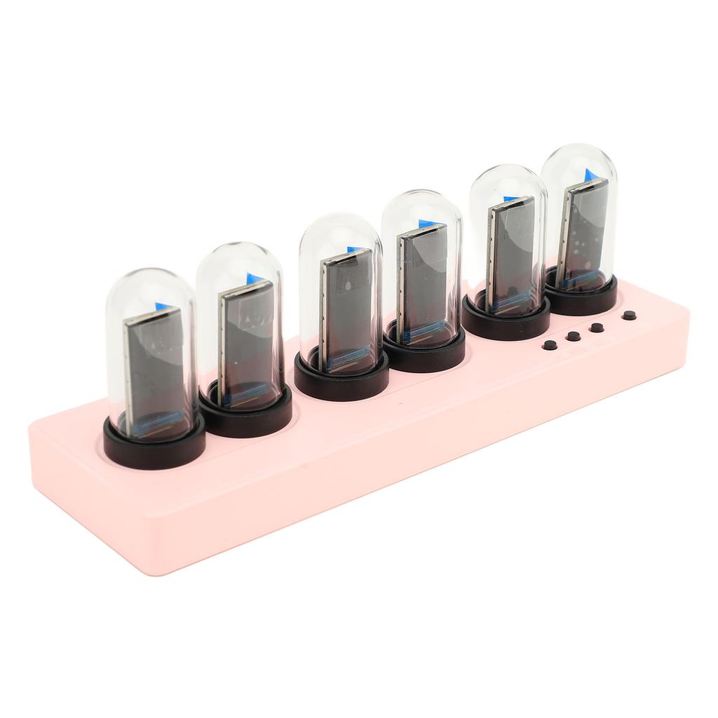 Tube Clock Kit Wireless Control with 6 Bit LCD Screen 12 24 Hours RGB Backlit Desktop Decoration