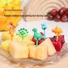 Kinderen Anime-Stijl Dier Vruchtenvork Prikkertjes Set - Giraffe Cartoon Ontwerp voor Bento en Snacks
