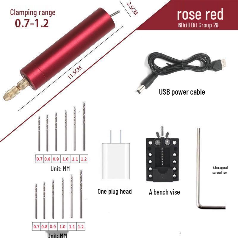 Mini Handheld Electric Drill & Grinder - Low Power Tool for Precision Hole Punching