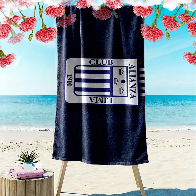 Alianza Lima Print Strandtuch, Großes Weiches Schnelltrocknendes Handtuch für Strand Camping Schwimmen