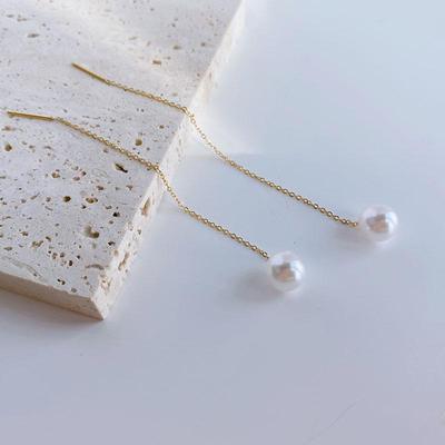 Eleganti Orecchini di Perle Coreani per Donna - di Alta Gamma, Retrò e alla Moda con un Tocco Minimalista