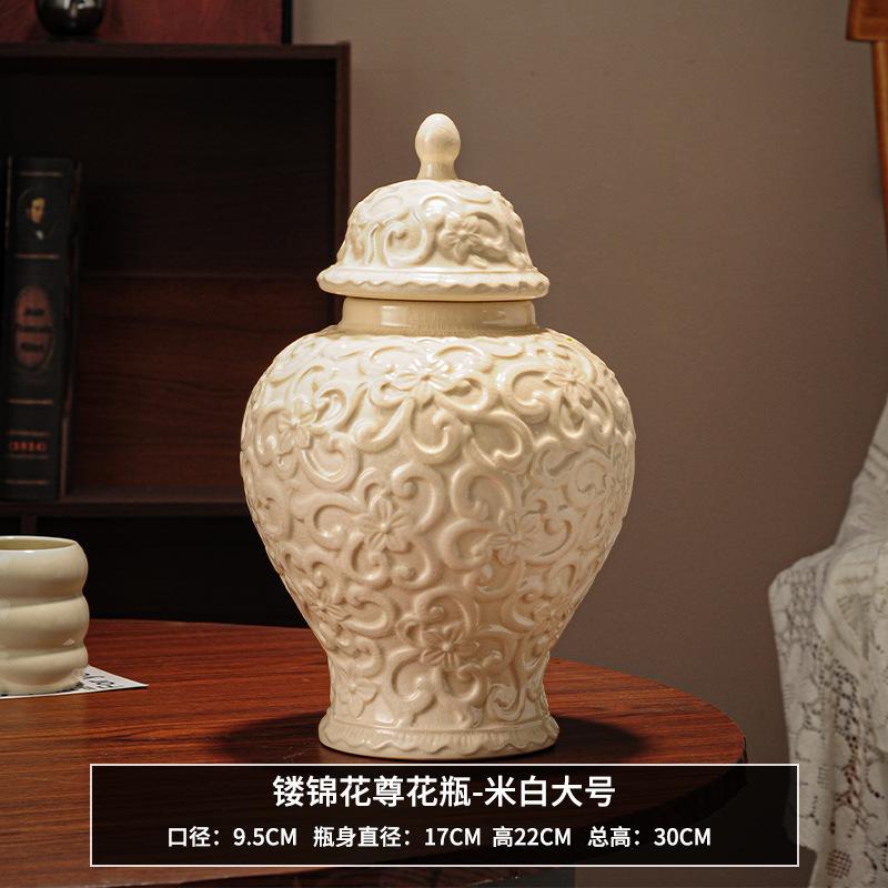 Retro Blumenzweig Keramikvase Großes Vorratsglas Haushalt Hydrokultur Vase Blumenarrangement Behälter Innen Handwerk Dekoration