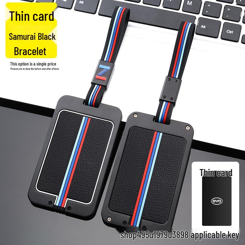 BYD Autoschlüsselhülle für Song Pro, Han DM und Qin - Hochwertige Metallschnalle mit Kohlefaser-Muster