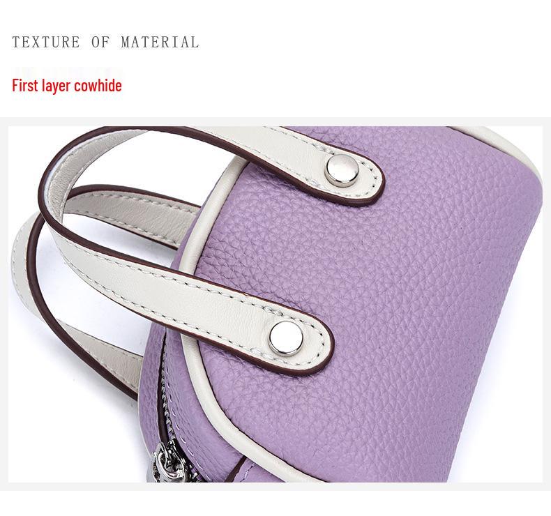 Genuine Leather Mini Lanyard Coin Purse - Ladies Bowling Style Lipstick Storage Bag