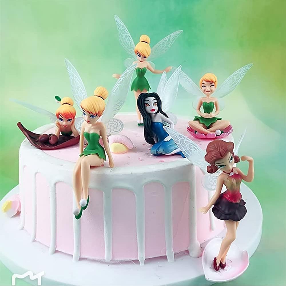 6 Pcs Tinkerbell Figures Miniature Fairy Garden Ornament Fairy Pixie Girl