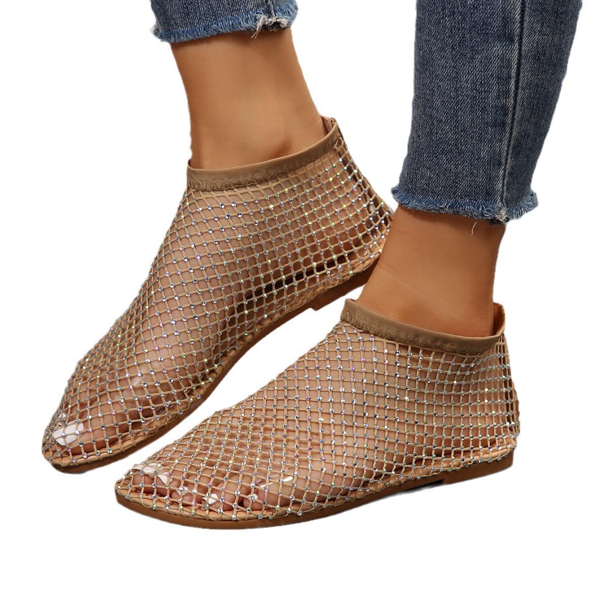 

Сандалии женские, женские сандалии на плоской подошве на низком каблуке с вырезами в сеточку 37