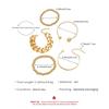 Gold Tone Stackable Bracelet Set 5 Piece Chunky Chain Bead and Cuff Bangles For Women