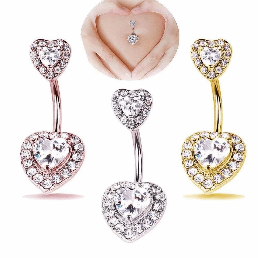 Elegant Belly Rings Stainless Steel Curved Navel Rings Fashion Navel Piercing Barbell  Body Jewelry