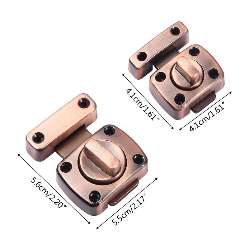 Safety Door Slide Latches Zinc Alloy Rotate Bolt Lock Gate Latches Privacy Catch for Latch for Cabinet Bathroom Toilet R