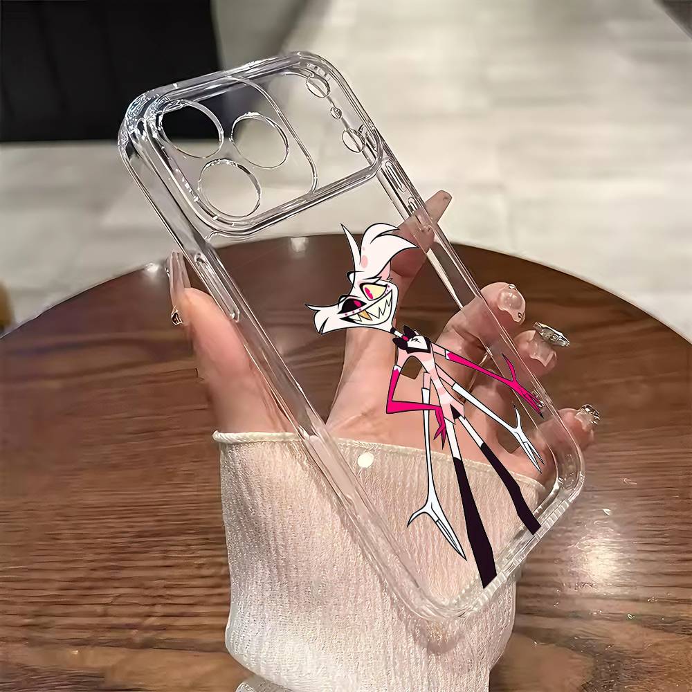 H-Hazbin H-Hotel Angel Dust Phone Case For iPhone 17 16 15 14 13 12 11 Mini Pro Max Plus Transparent Cover