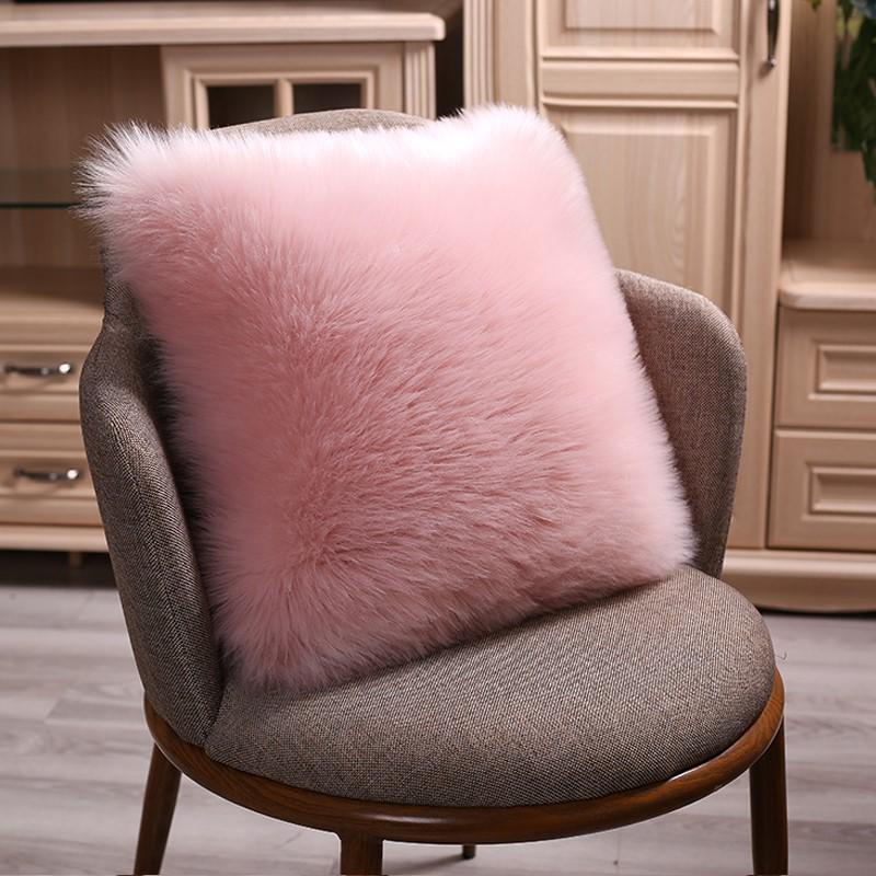 European Faux Wool Plush Cushion Cover – Fluffy, Cute Sofa & Bedside Pillow