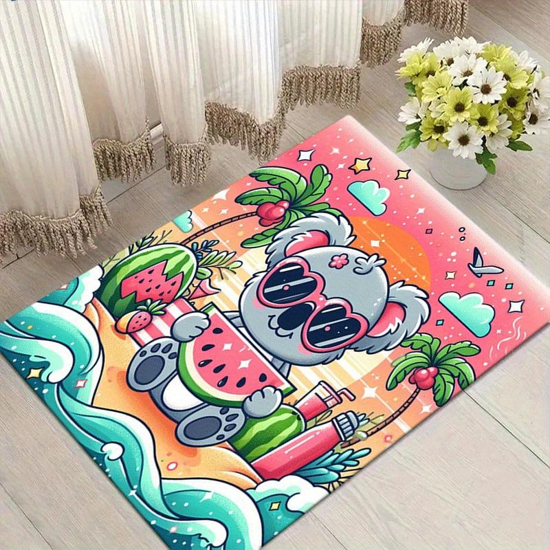 

1 шт. Коврик с рисунком милых животных, мягкий фланелевый коврик для пола для гостиной, спальни и офиса, коврик под журнальный столик и диван, можно стирать в машине 60cm by 90cm