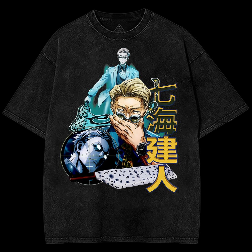 Jujutsu Kaisen Anime Graphic Washed Oversized Streetwear Y2k T-Shirt Men Women Pure Cotton High Quality Streetwear Short Sleeve Female Male Clothing