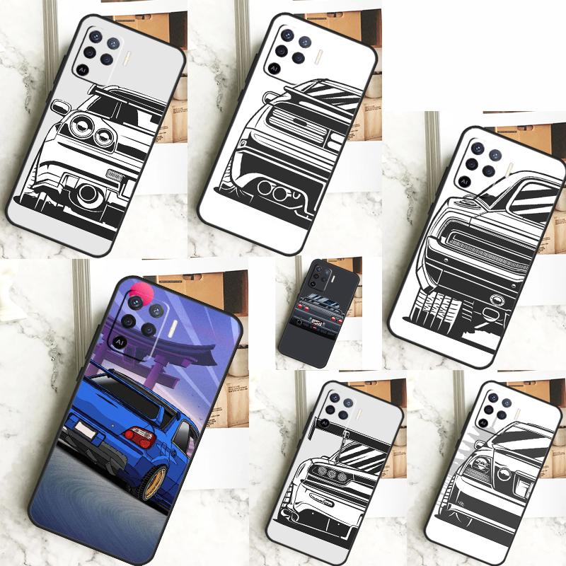 

JDM Car For OPPO A17 A16 A15 A79 A58 A78 A98 A74 A94 A77 A5 A9 A96 A76 A52 A72 A53S A54S A57S Case