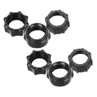 JUMPLAWN 6 Stück Auto Lade-Mutter Mutter Design Kunststoff Auto Luftauslass Halterung Kugelgelenk Ringversteller Schwarz