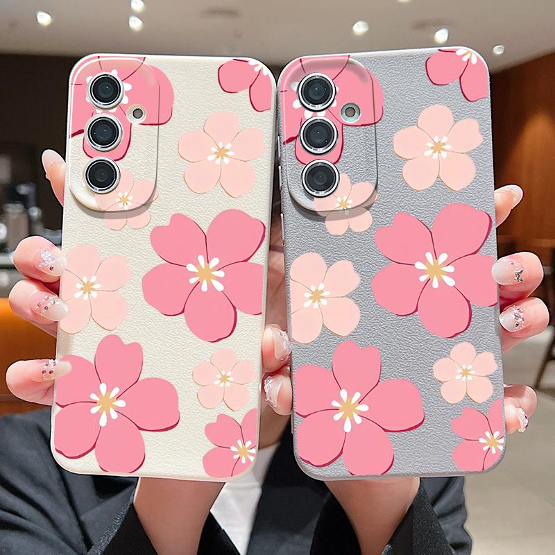 Fresh Style Cherry Blossom Case For Samsung Galaxy A57 A37 A17 A56 A36 A26 A16 A55 A35 A25 A15 A54 5G S21 FE S22 S23 S24 Plus S25 Edge S26 Ultra