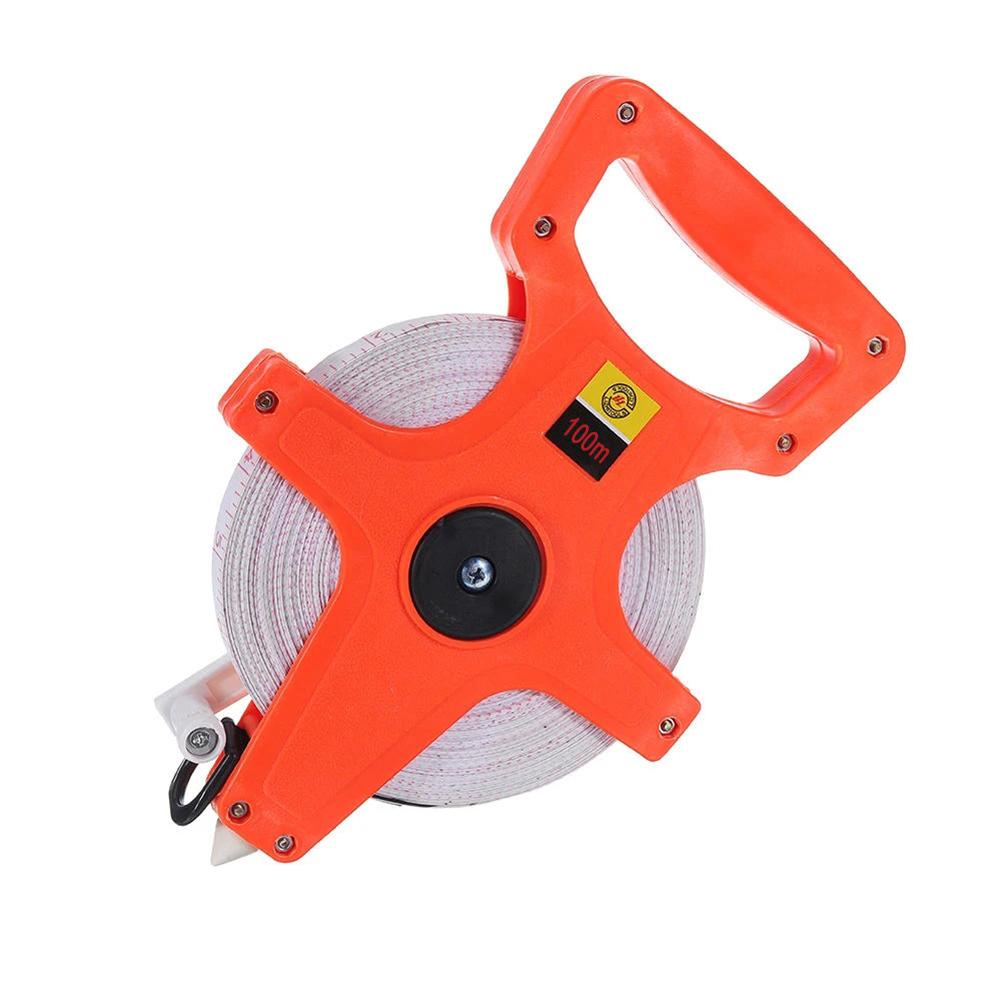 100 Meters Open Reel Fiberglass Measure Tape Depth Measurement Long Open Reel Measure Tape for Engineer Outdoor Athletic Field