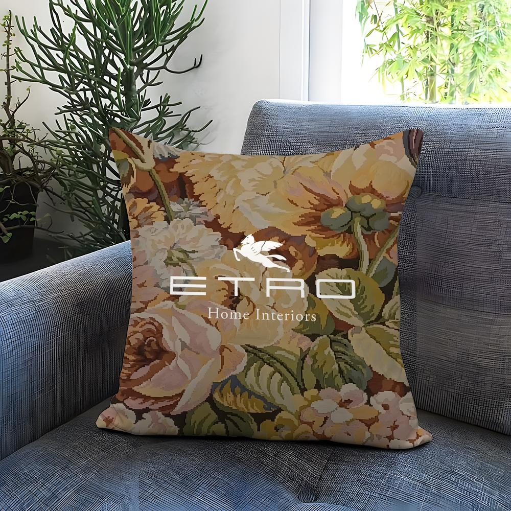 E-Etro Brand Cushion Cover Comfortable Reversible Pillow Cover Ideal for Car Sofa Bedroom & Beyond