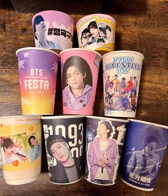 [USED] BTS SEVENTEEN Cup Holder Cup JK Yoongi V Jeonghan