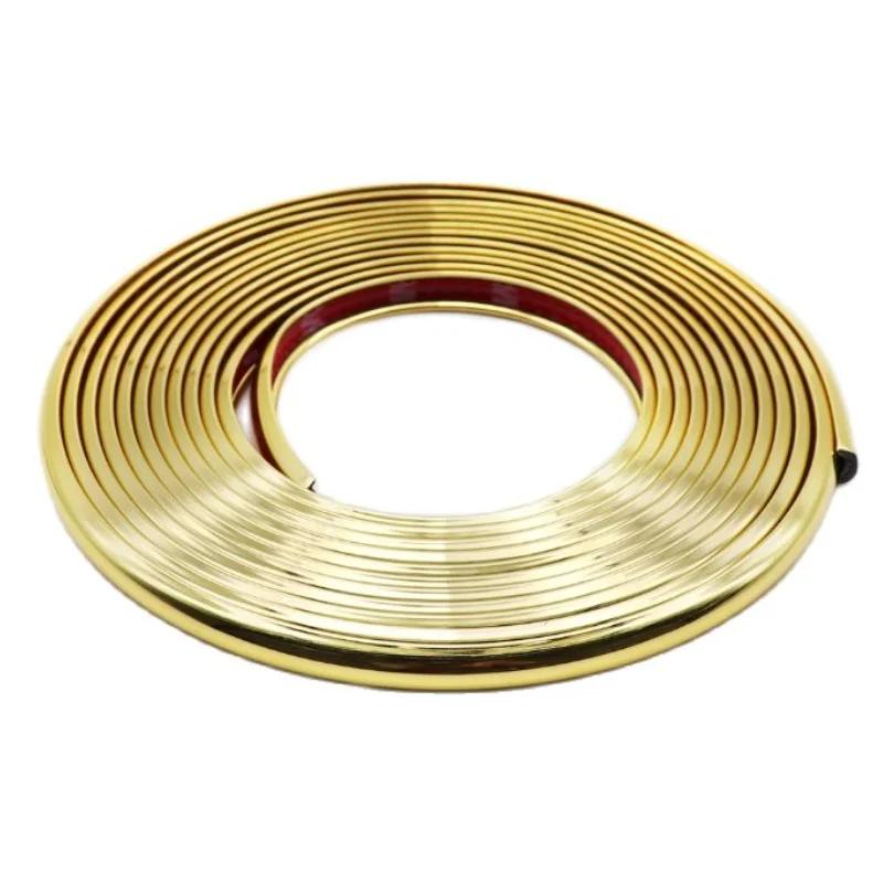 

Exterior Car Chrome Body Strip Bumper Auto Door Protector Electric Vehicles Styling Trim Car Sticker Width 6 / 9/ 12 MM Length 3 Metres&Width 6mm золотий