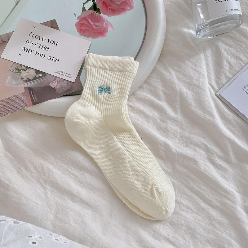Socks Summer Thin Breathable Boneless Mesh Embroidery Bow Short Socks Cotton Socks Ballet Socks