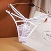 Transparent Sexy Pearl Flower Women Cross Belt Briefs Lace G-String Women's Thong T Panties