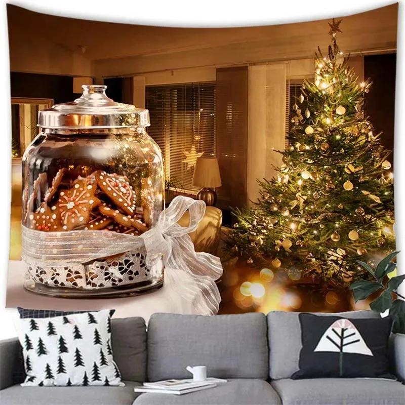 Christmas Theme Tapestry Living Room Bedroom Home Christmas Decoration