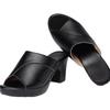 High-heeled Slippers Women's Summer Fashion Versatile 2025 New Thick Heel Soft Leather Soft Bottom Non-slip Thick Bottom Fish Mouth Cool Slippers Wome