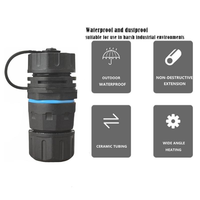 M23 RJ45 Cat6 Connector Simple Assembly Shielded RJ45 Cat6 IP68 Resistant Coupler Combines Two Ethernet Cables