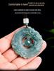 Blue Water Jadeite Double Dragon Pendant for Prosperity