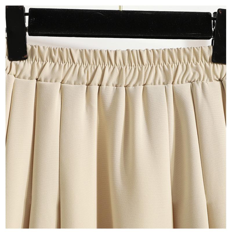 DIMANAF 2026 Summer New Plus Size Women Waist Elastic Shorts Skirts Casual Loose Fashion Lady Bottoms Pleated Skirt